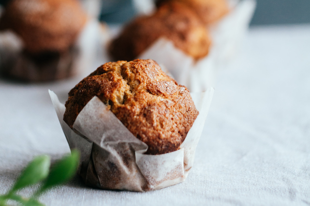 muffin de proteínas de crema de cacahuate