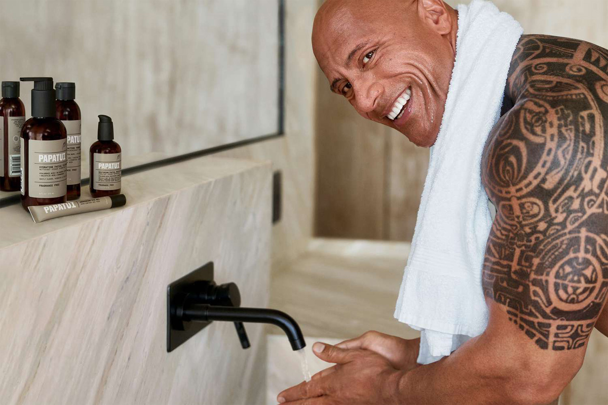 the rock nueva línea de skincare papatui