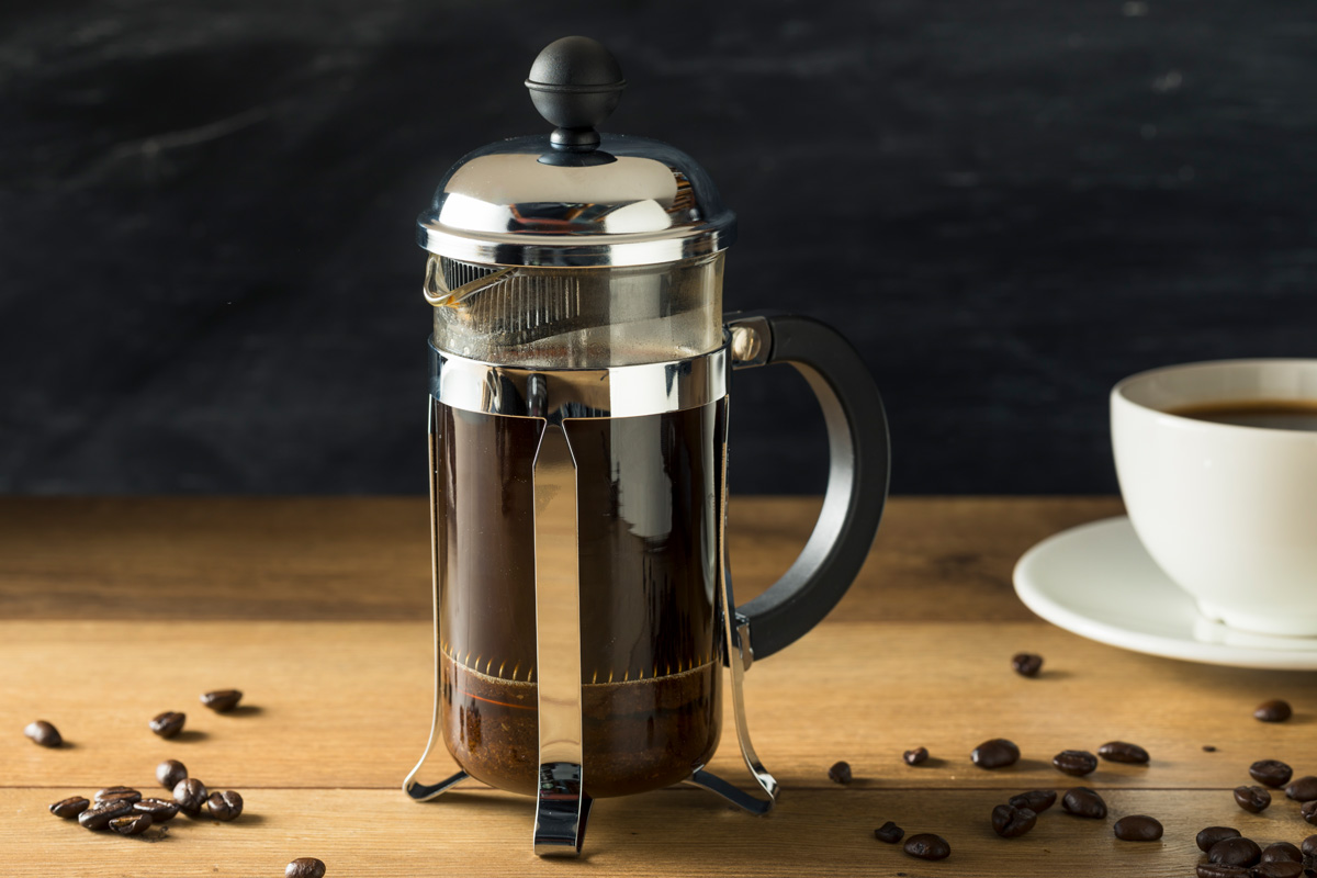 prensa francesa llena de café