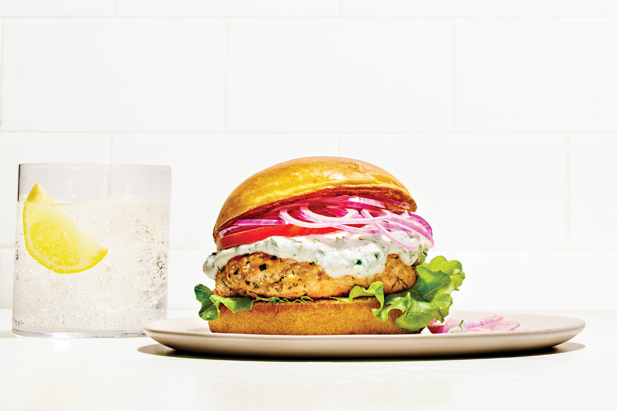 imagen de hamburguesa de salmón