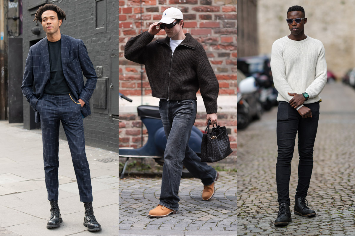 hombres usando botas