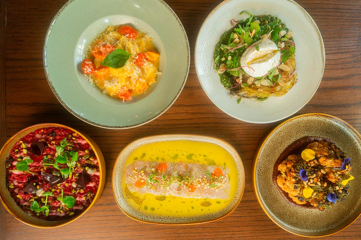 platos en restaurante fiamma