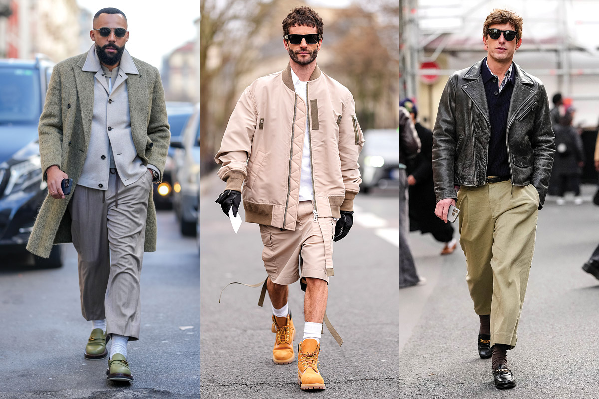 hombres modelando en la calle