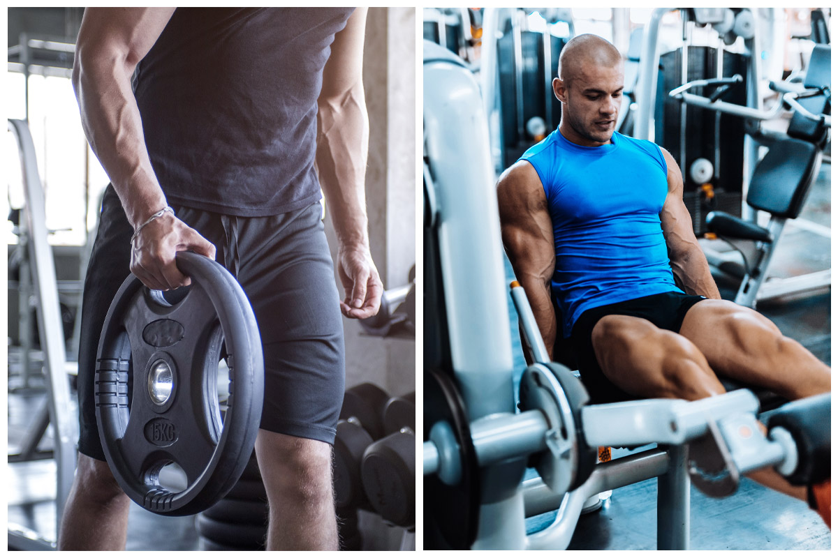 hombres entrenando en el gimnasio