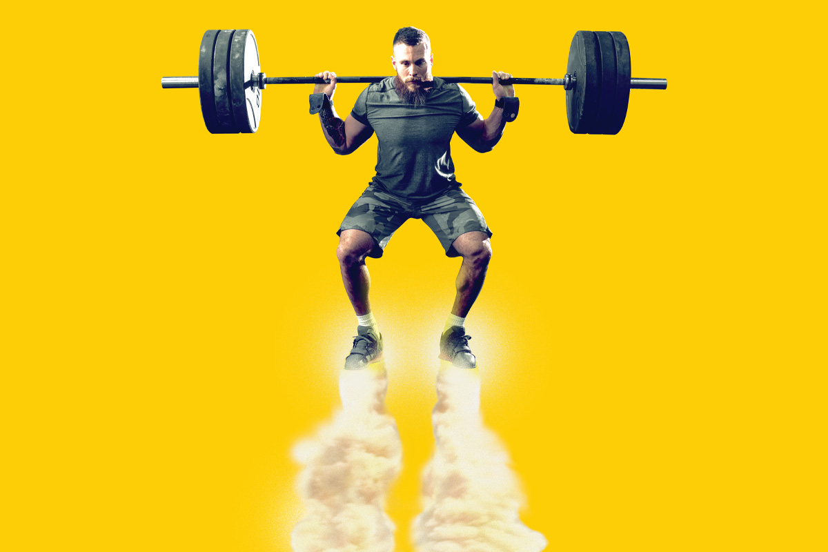 ilustración de hombre haciendo ejercicio luego de tomar suplementos preentrenamiento